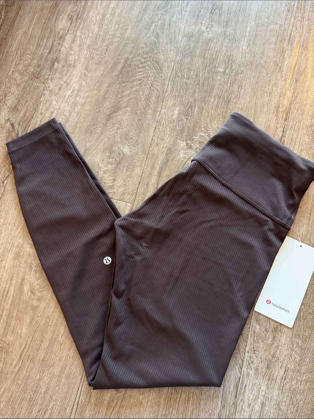 Lululemon Wunder Train Ribbed High-Rise Tight 28" Espresso Brown Size 8 NWT 🤎
